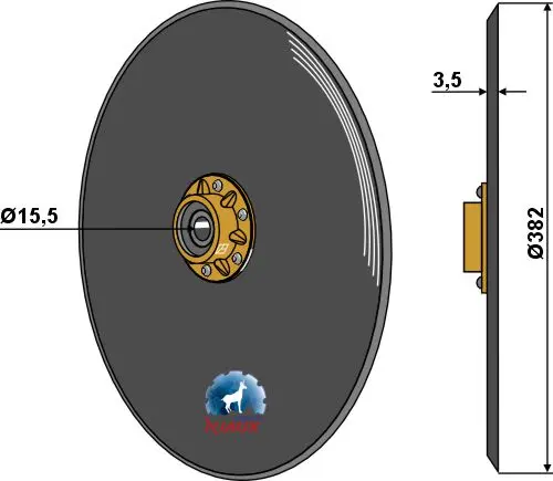 Såskive til John Deere Ø382mm, tykkelse 3,5mm 