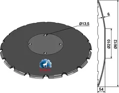 Notched disc til Amazone Ø612x6, 20 notches, 54 concavity