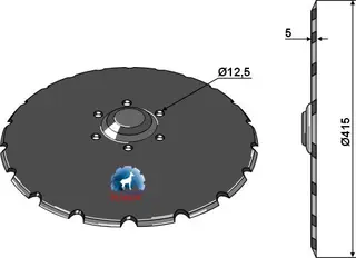 Såskive Ø410x5 til Sulky Ø415, 19 notcher, tykkelse 5