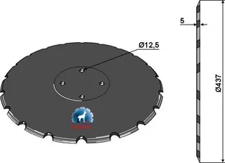 Såskive Ø437x5 til Sulky Ø437mm, 19 notcher, 5mm tykk