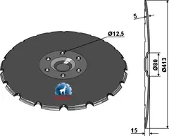 Notched disc til Sulky Ø413x5, 19 notches, NIAUX