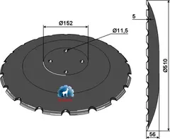 Notert tallerken til Amazone Ø510 x 5 mm - 20 notcher