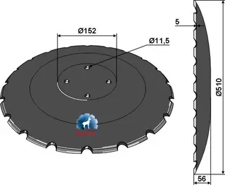 Tallerken Ø510 mm til Amazone Ø510 mm, tykkelse 5 mm