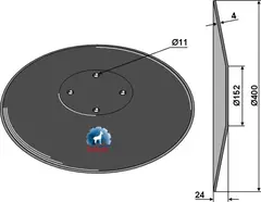 Såskive Ø400 til Amazone Ø400, tykkelse 4 mm, Ø120