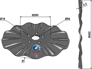 Såskive til John Deere Ø402x4,5, hull Ø14