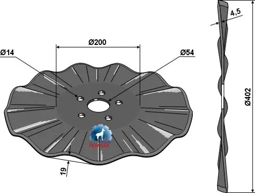 Såskive til John Deere Ø402x4,5, hull Ø14 