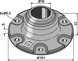 Lagerhus til Kuhn Ø101mm, Ø85mm hull