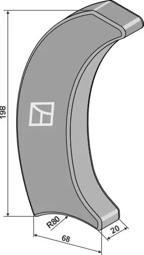 Påsveisbar rulletann Alpego L: 198mm, B: 68mm, T: 20mm 