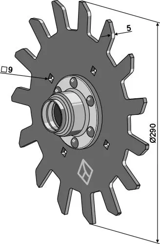 Ruskfjerner til BOURGAULT Ø290, tykkelse 5 mm 