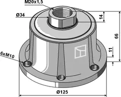 Lager til Kuhn Ø125, M20x1,5, H2233060