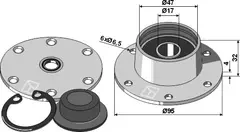 Lager til Maschio/Gaspardo Ø95mm, Boring 6,5mm