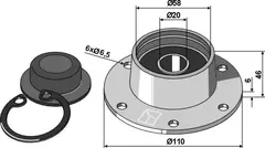 Lagertap til Maschio/Gaspardo Ø110mm, Boring 6,5mm