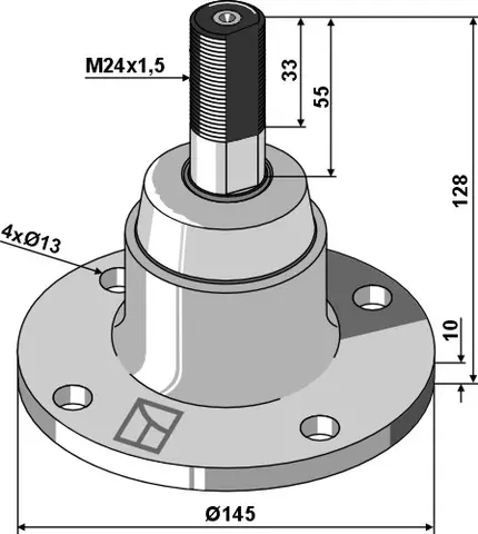 Lagermed Pöttinger Ø145, Ø110, M24x1,5