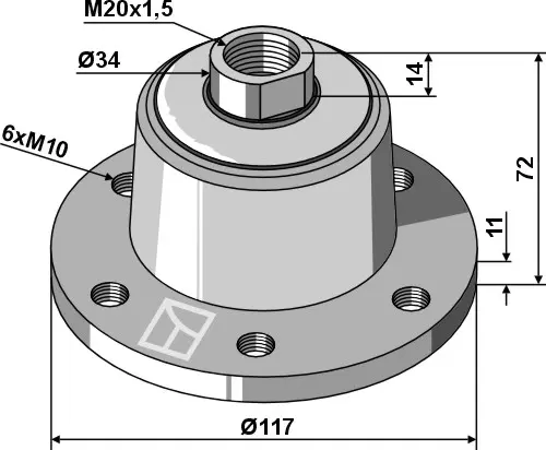 Lager til Kuhn Ø117, M20x1,5, Ø100 