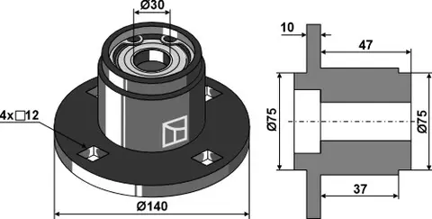 Lagertapp til John Deere Ø140, Ø112, 10mm tykkelse