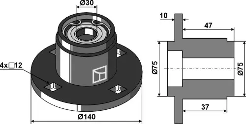 Lagertapp til John Deere Ø140, Ø112, 10mm tykkelse 