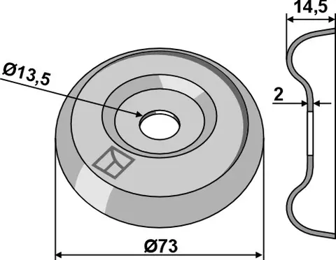 Beskyttelsestrekk til Lemken Ø 73 mm, tykkelse 2 mm