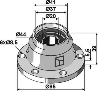 Lager for Väderstad Ø95 x 8,5 mm - Passer til Väderstad
