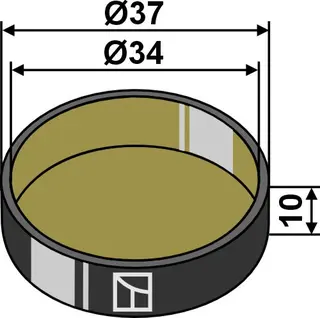 Cap piece of the bearing til Väderstad H: 10mm, Ø34-37mm