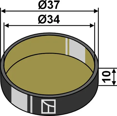 Cap piece of the bearing til Väderstad H: 10mm, Ø34-37mm
