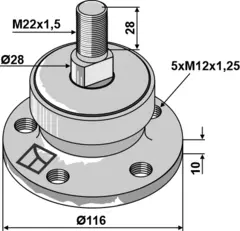 Lager for slurry Ø116mm, M22x1,5