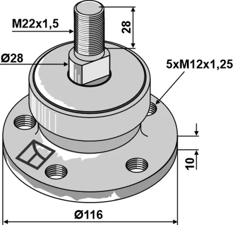 Lager for slurry Ø116mm, M22x1,5