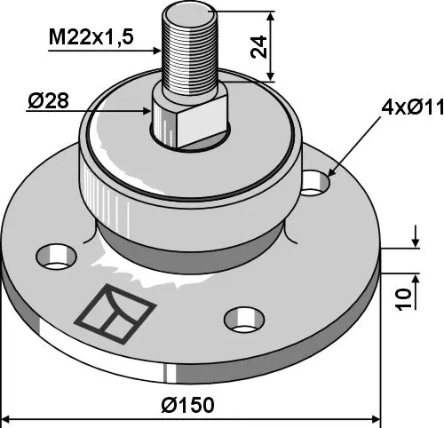 Lager til kompakte tallerkenharver Ø150, M22x1,5, Ø110 