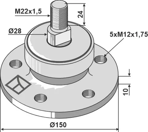 Lager til kompakte tallerkenharver Ø150, M22x1,5, Ø104