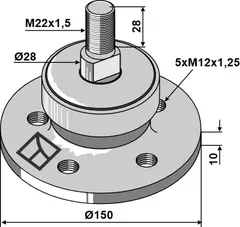 Lager for kompakte tallerkenharver Ø150, M22x1,5, Ø110