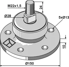 Lager til kompakte tallerkenharver Ø150, M22x1,5, Ø115