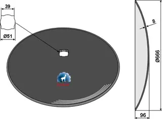 Konkav tallerken Ø666 til Klever Ø666mm, 8mm tykkelse, 96 konveksitet