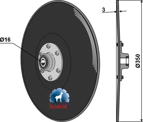 Såskive Ø350mm til Kuhn Ø350mm, 16mm hull, Kuhn SITERA 3000 