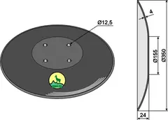 Såskive Ø350x4 til Amazone Diameter 350mm, tykkelse 4mm