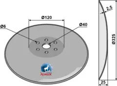 Tracer disc Ø325x2,5 til Kongskilde Ø325mm, tykkelse 2,5mm