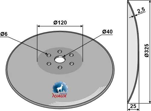 Tracer disc Ø325x2,5 til Kongskilde Ø325mm, tykkelse 2,5mm 