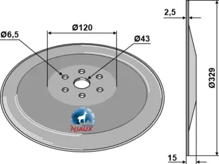 Såskive til Kongskilde Ø329mm, tykkelse 2,5mm