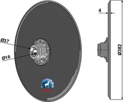 Såskive til Becker Ø382x4, passer Becker, Kongskilde