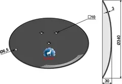 Såskive til Kongskilde Ø340x3, 30 konveksitet