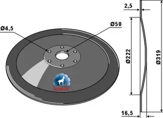 Såskive til Kongskilde Ø319mm, tykkelse 2,5mm