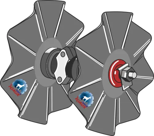 Tallerkenseksjon med bølgede tallerkener Ø450, arbeidsbredde 400 mm 