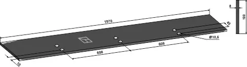 Cutter rail til Lemken 1970x8mm, 10,5mm hull 