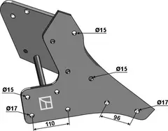 Sadel høyre til Kverneland Hull 15-17 mm - Avstand 96-110 mm