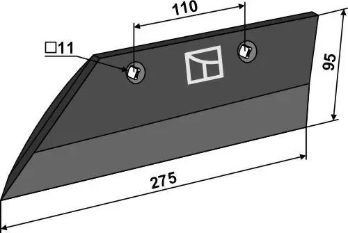 Plogskjær 275 - venstre Lengde 275 mm - Bredde 95 mm 