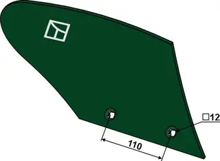 Plogskjær høyre Hull: 12, Tykkelse: 5 mm