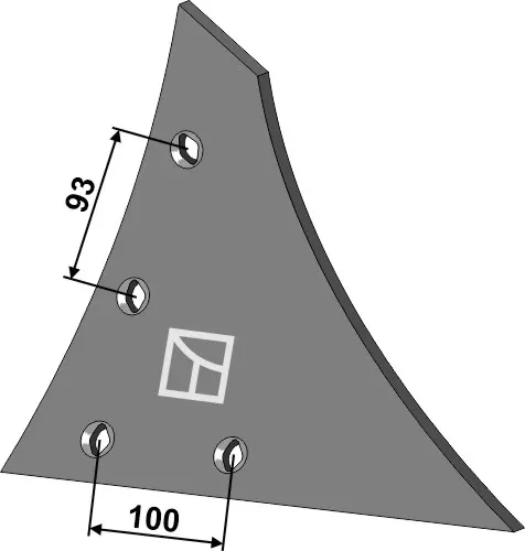 Høyre skjær til Kuhn Hullavstand 93-100 mm - Tykkelse 8 mm 