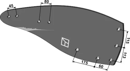 Plogskjær til Kuhn Hullavstand: 115-113-175-60-80-45 