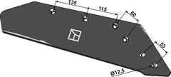 Reversibelt plogskjær til Kuhn Hullavstand: 53-60-115-135 mm
