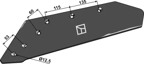 Reversibelt plogskjær til Kuhn Hulavstand: 53 - 60 - 115 - 135 