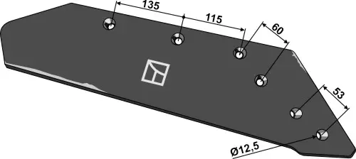 Reversibelt plogskjær til Kuhn Hullet 53-60-115-135 mm 
