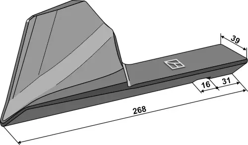 Plogkniv venstre til Grégoire Besson Lengde 268 mm, Bredde 39 mm 